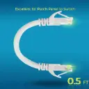 Cat 6 Network Patch Cable 0.5ft White