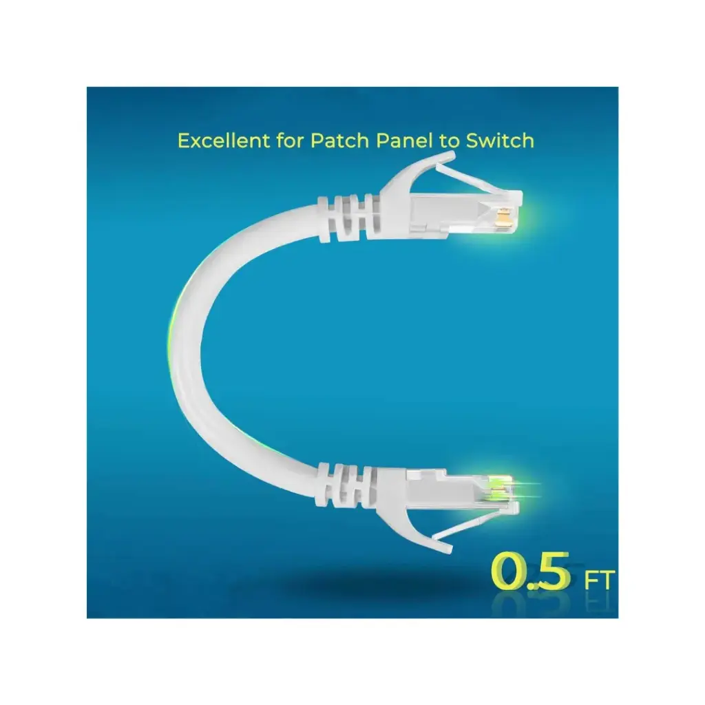 Cat 6 Network Patch Cable 0.5ft White