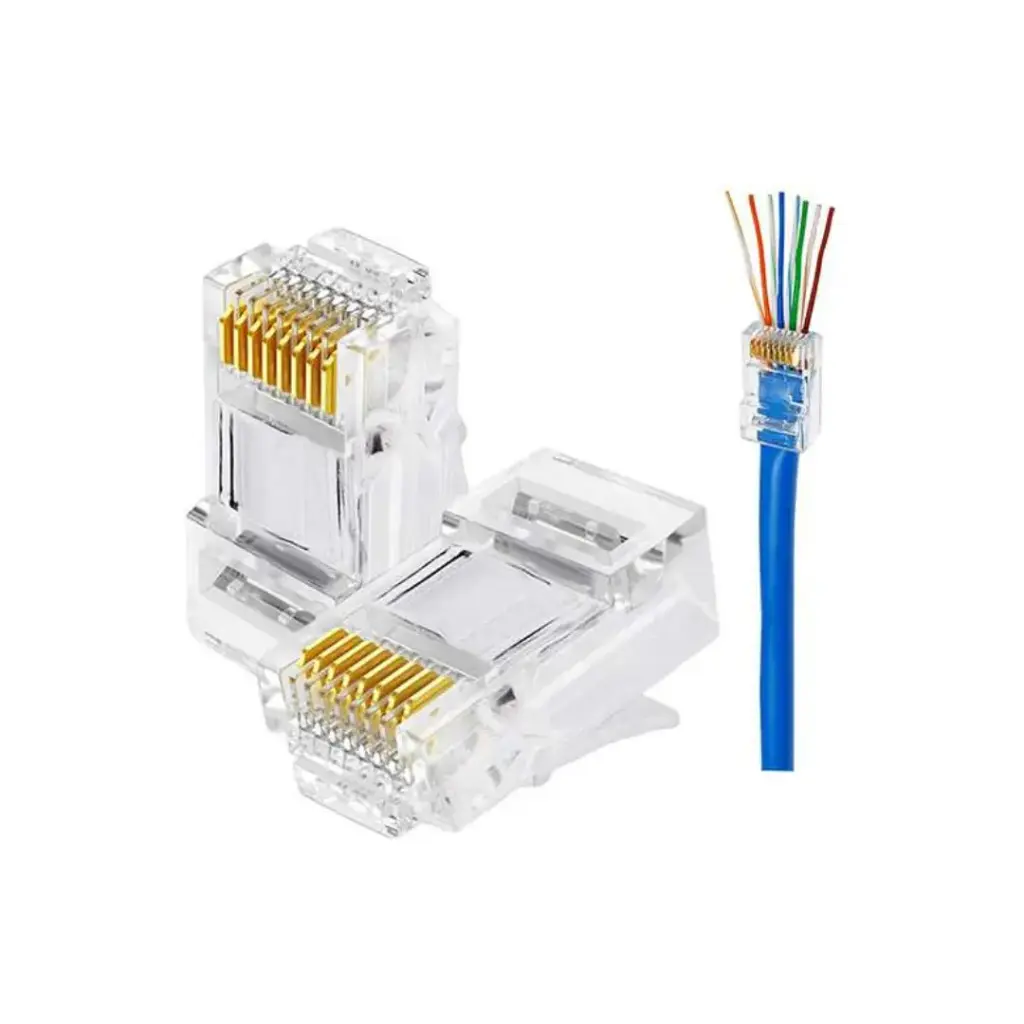 RJ45 CAT5e/CAT6 Pass-Thru Connectors