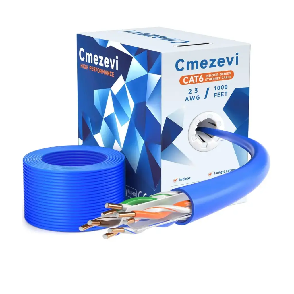 Cmezevi CAT6 Ethernet cable bulk 1000ft (blue)