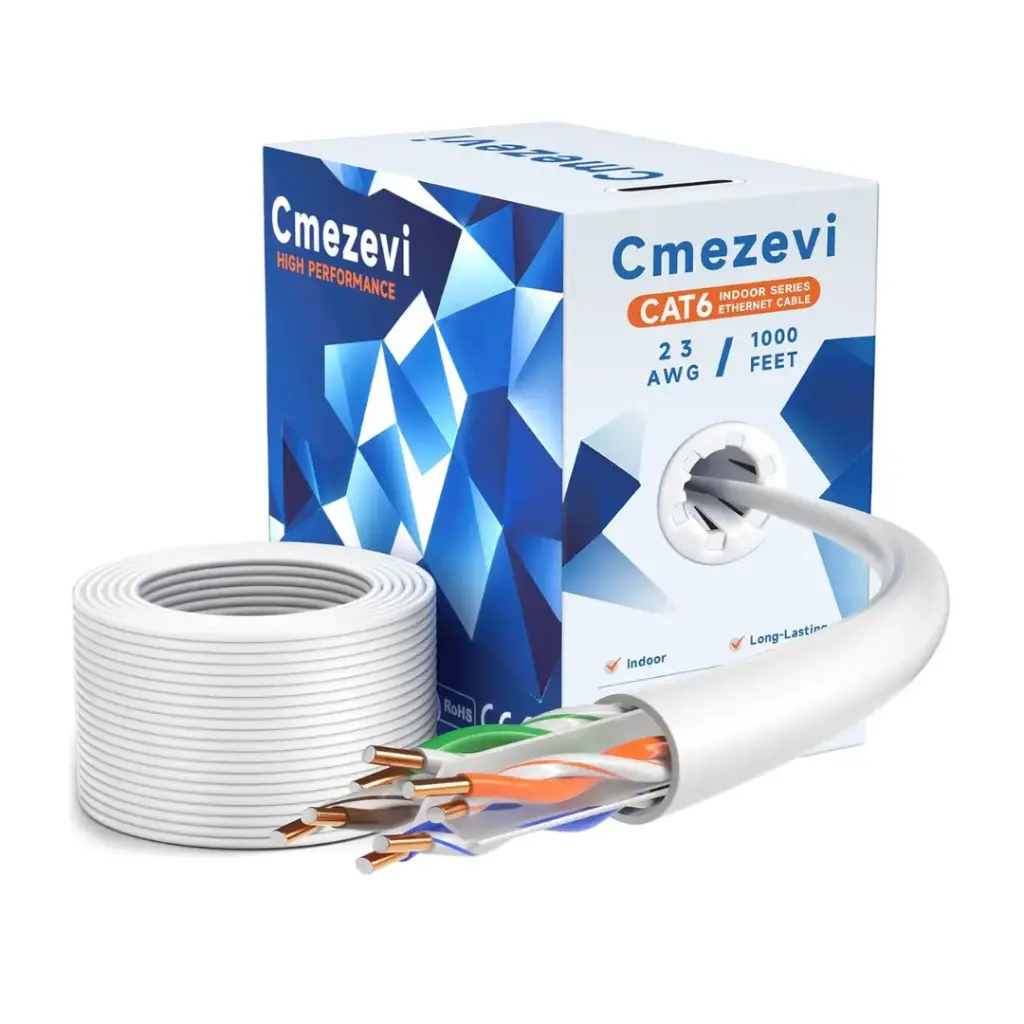 Cmezevi CAT6 Ethernet cable bulk 1000ft (white)