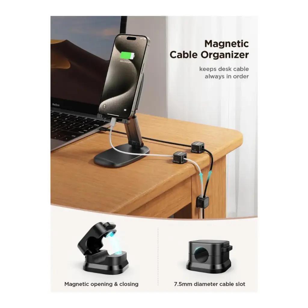 Magnetic cable clip cord holder