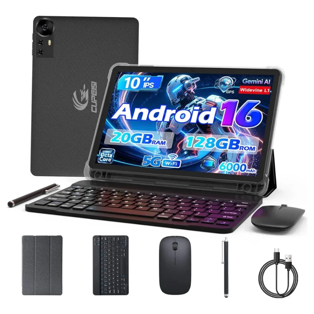 CUPEISI Android 16 Tablet 10 Inch, 20GB RAM+128GB