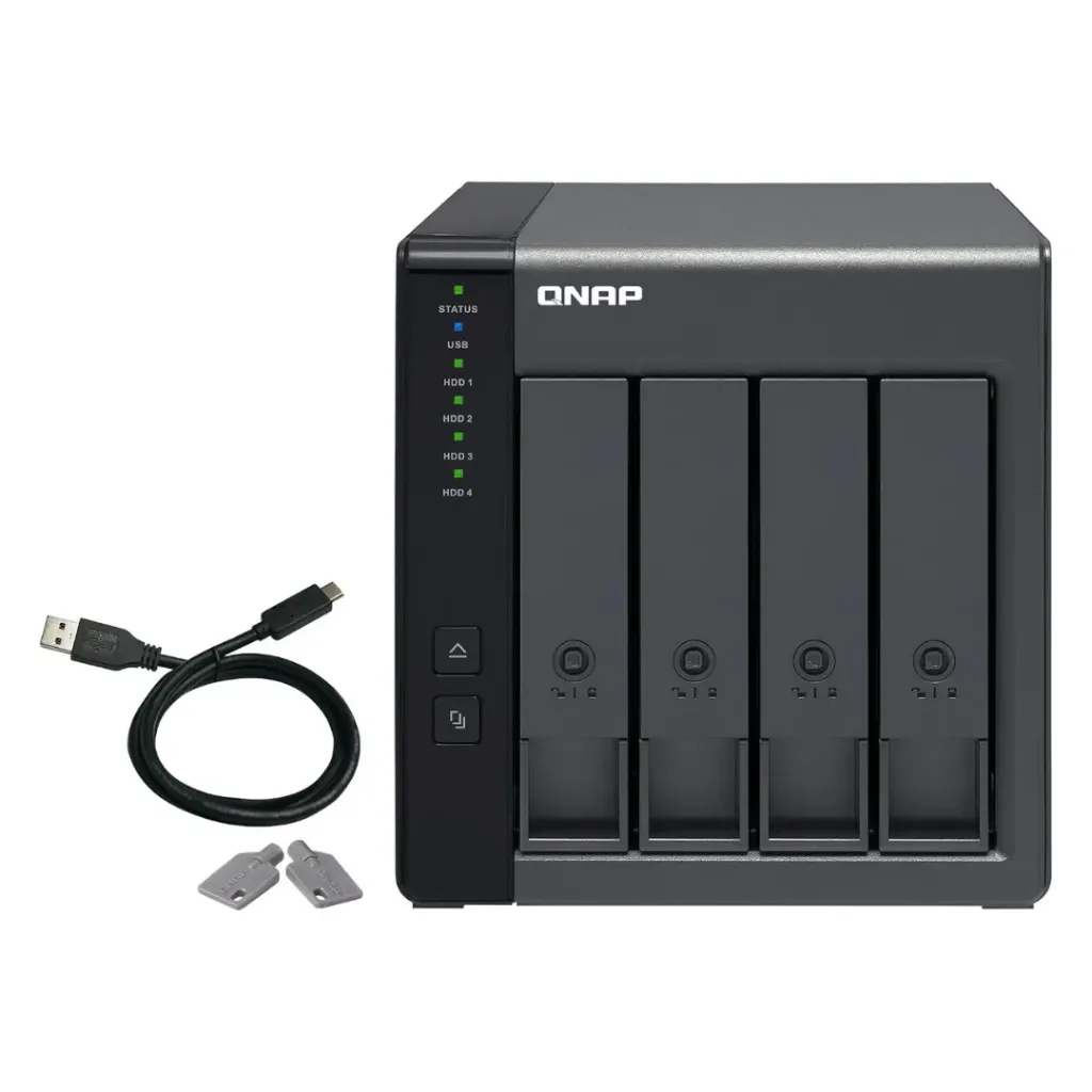 QNAP NAS Server TR-004 4 Bay USB Type-C Direct Attached Storage (DAS) with hardware RAID (Diskless)