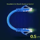 [1713883809856-KwZLs] Cat 6 Network Patch Cable 0.5ft Blue
