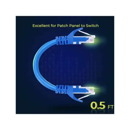 Cat 6 Network Patch Cable 0.5ft Blue