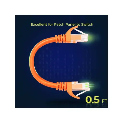 Cat 6 Network Patch Cable 0.5ft Orange