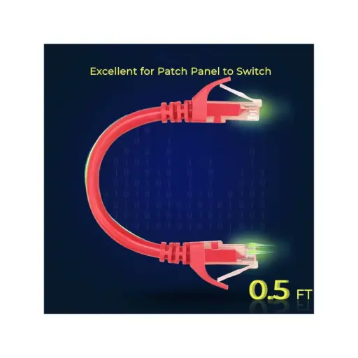 Cat 6 Network Patch Cable 0.5ft Red