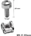 [1714059183112-KwZLs] M6 Cage Nuts & Mounting Screws for Server Rack & Cabinet